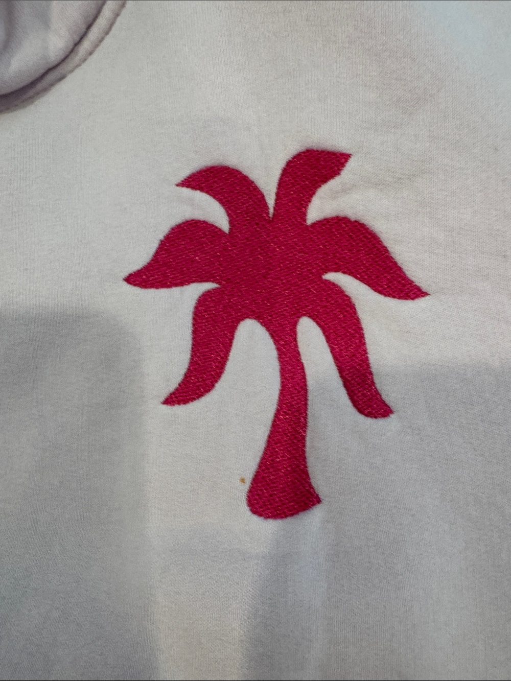 Girls' Light Pink Hooded Sweatshirt with Hot Pink Palm Motif - Picture 5 of 15